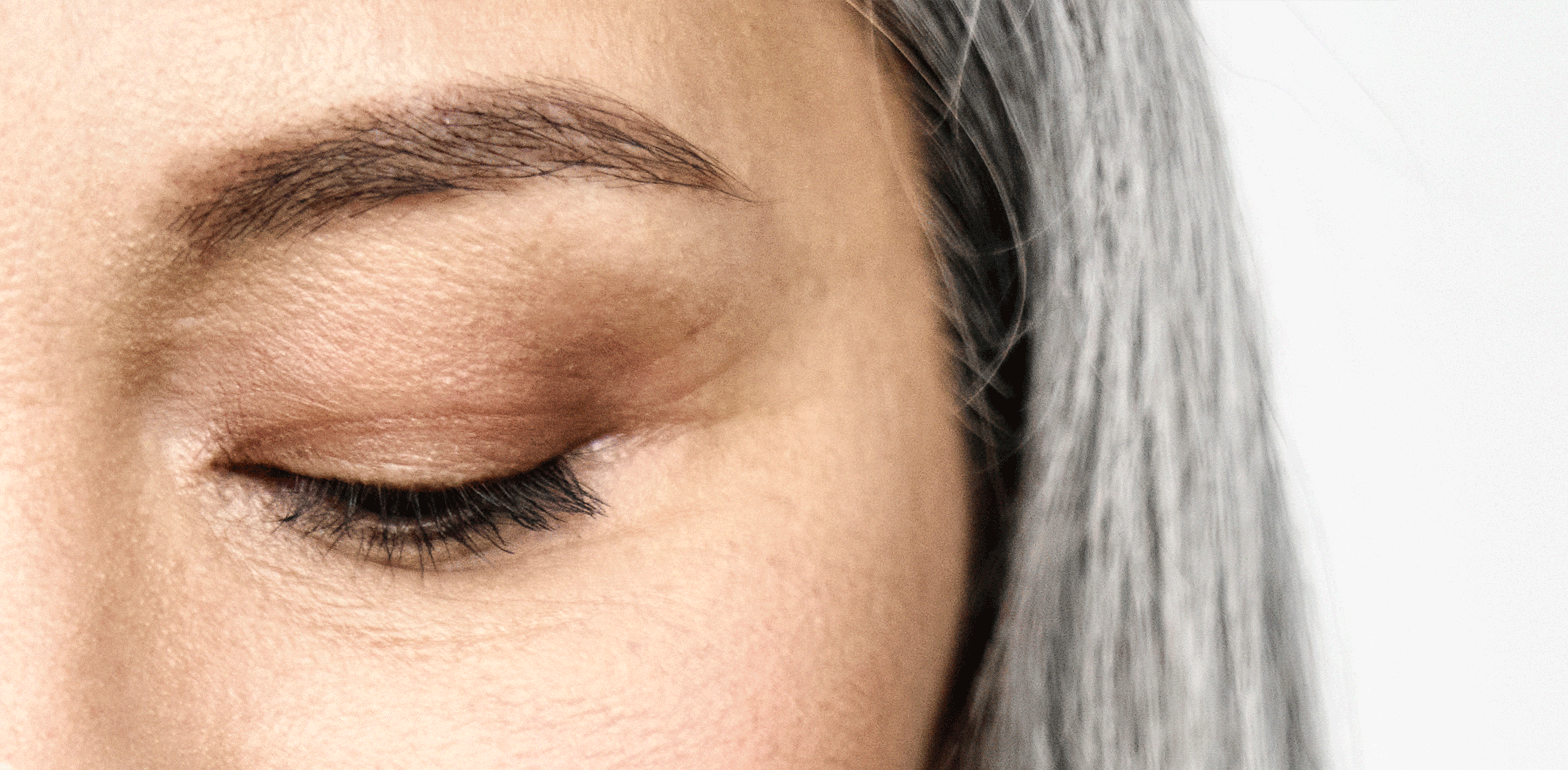 closeup of woman’s closed eye