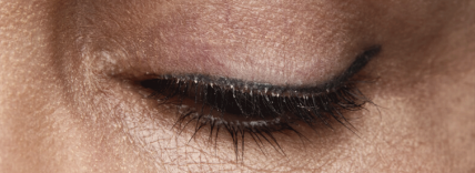 closeup of closed eyelid