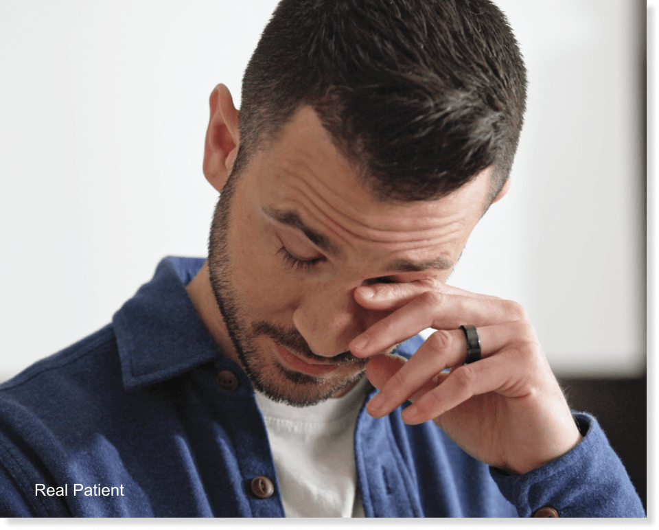 Real patient rubbing eyelids