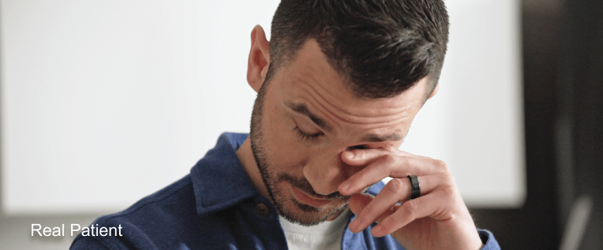Real patient rubbing eyelids